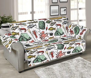 Fishing Equipment Pattern Print Sofa Protector