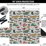 Fishing Equipment Pattern Print Sofa Protector