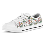 Fishing Equipment Pattern Print White Low Top Shoes