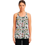 Fishing Equipment Pattern Print Women's Racerback Tank Top