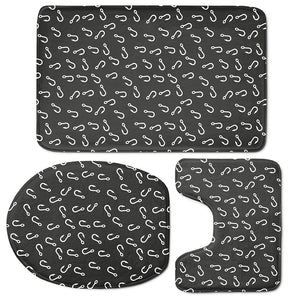 Fishing Hooks Pattern Print 3 Piece Bath Mat Set