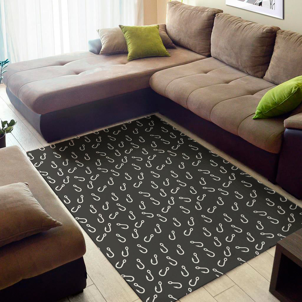 Fishing Hooks Pattern Print Area Rug