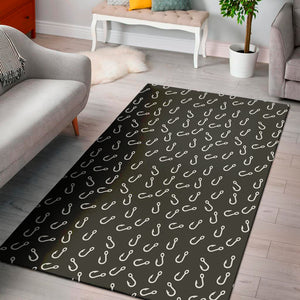 Fishing Hooks Pattern Print Area Rug