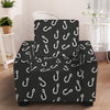 Fishing Hooks Pattern Print Armchair Slipcover