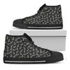 Fishing Hooks Pattern Print Black High Top Shoes