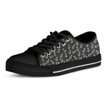 Fishing Hooks Pattern Print Black Low Top Shoes