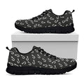 Fishing Hooks Pattern Print Black Running Shoes