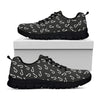 Fishing Hooks Pattern Print Black Sneakers