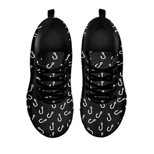 Fishing Hooks Pattern Print Black Sneakers