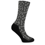 Fishing Hooks Pattern Print Crew Socks
