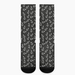Fishing Hooks Pattern Print Crew Socks