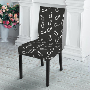 Fishing Hooks Pattern Print Dining Chair Slipcover