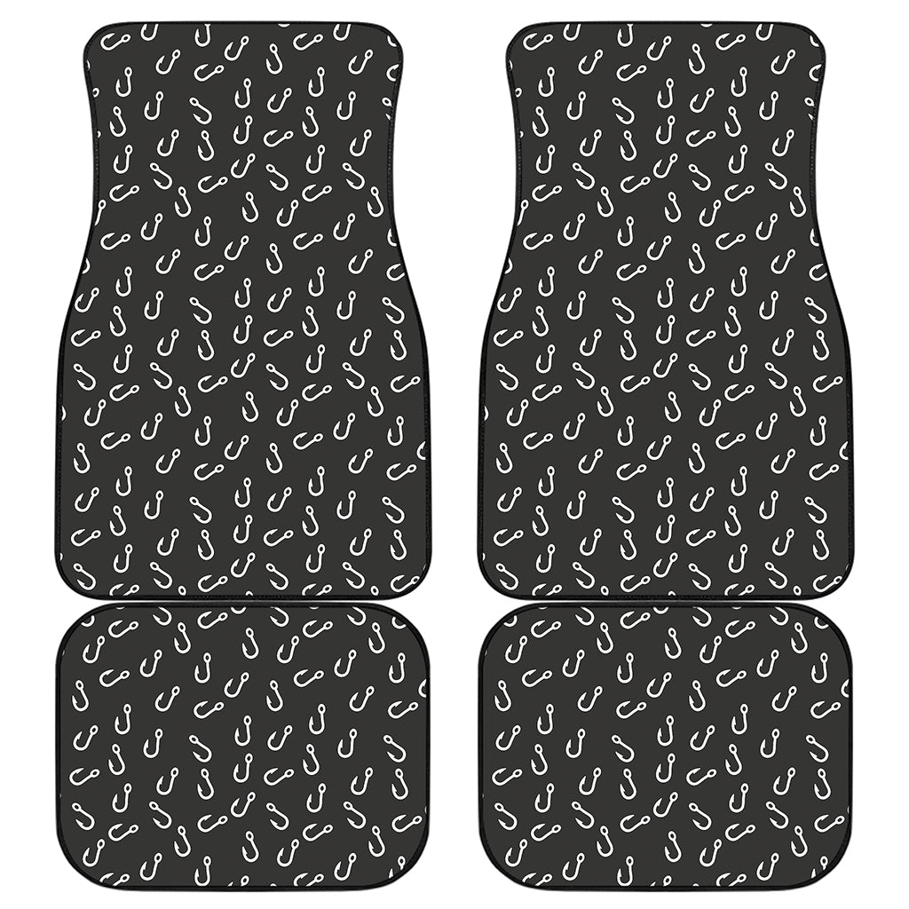 Fishing Hooks Pattern Print Front and Back Car Floor Mats