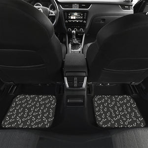 Fishing Hooks Pattern Print Front and Back Car Floor Mats