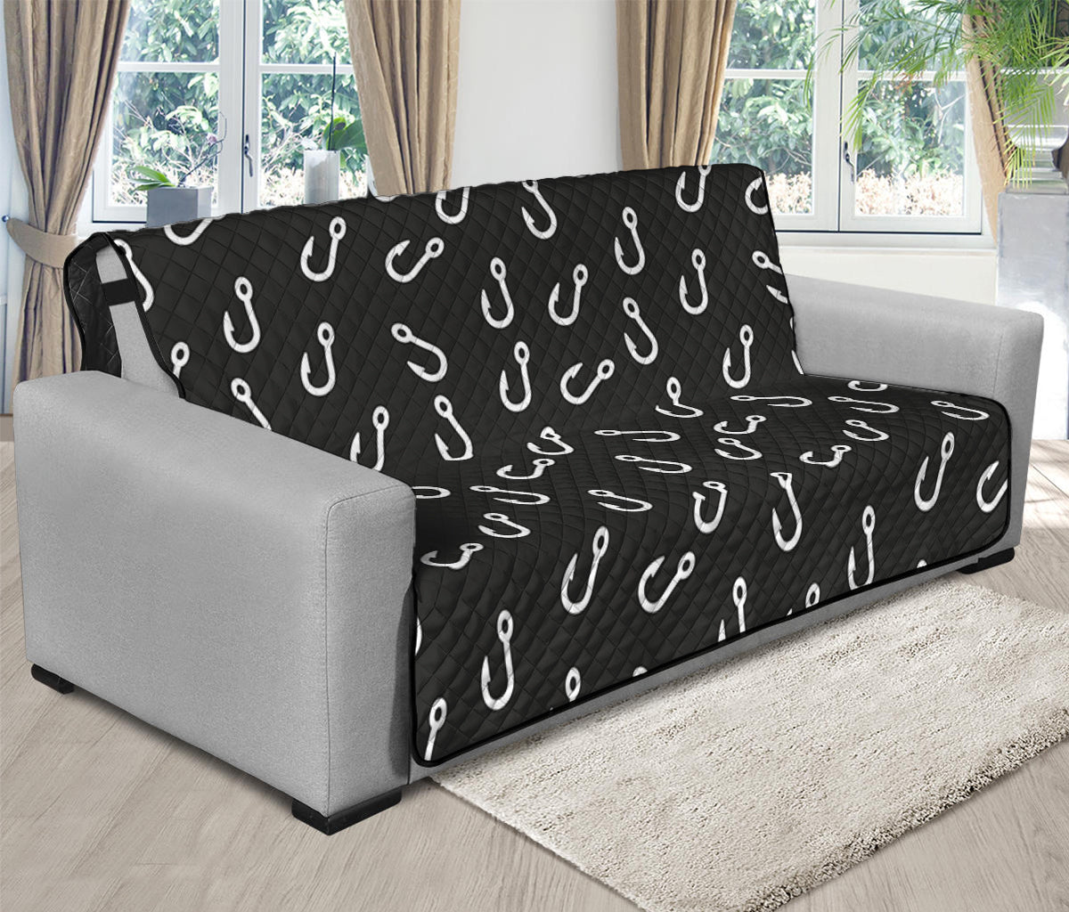 Fishing Hooks Pattern Print Futon Protector