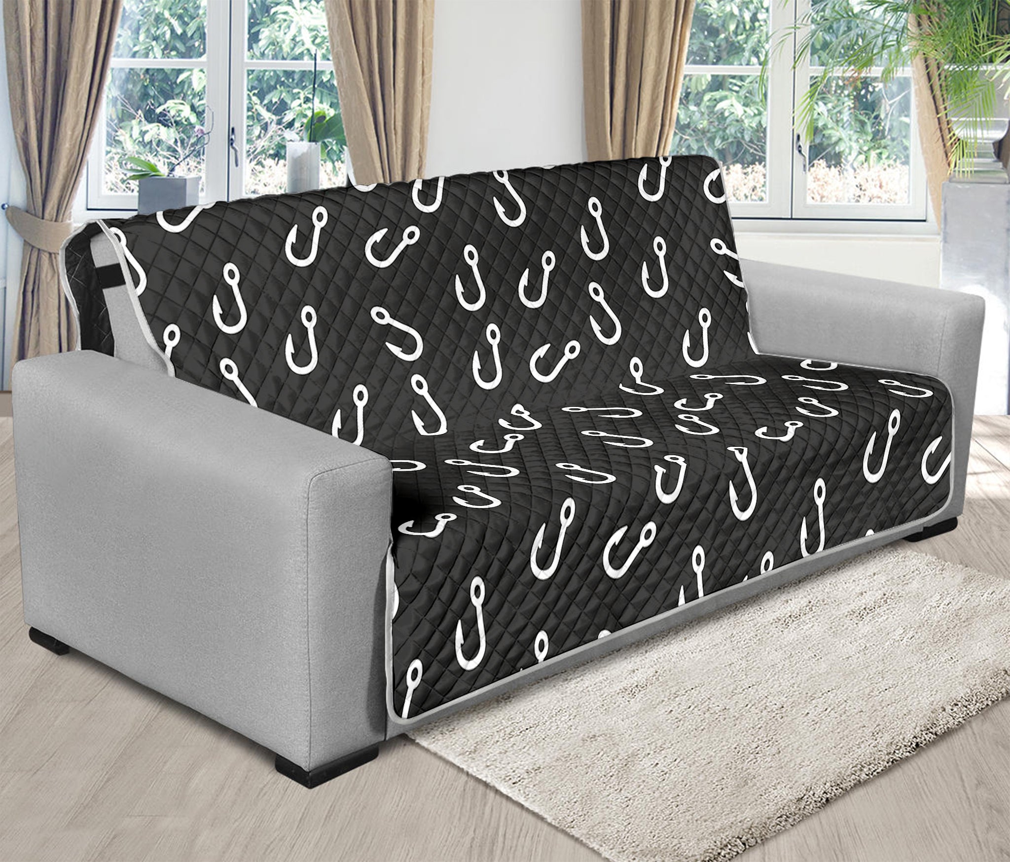 Fishing Hooks Pattern Print Futon Protector