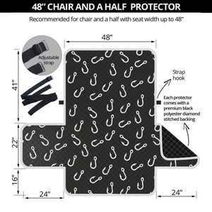 Fishing Hooks Pattern Print Half Sofa Protector