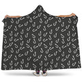 Fishing Hooks Pattern Print Hooded Blanket