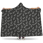 Fishing Hooks Pattern Print Hooded Blanket