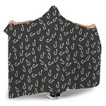 Fishing Hooks Pattern Print Hooded Blanket