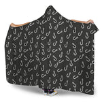 Fishing Hooks Pattern Print Hooded Blanket