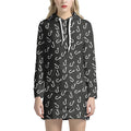 Fishing Hooks Pattern Print Pullover Hoodie Dress