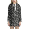 Fishing Hooks Pattern Print Hoodie Dress