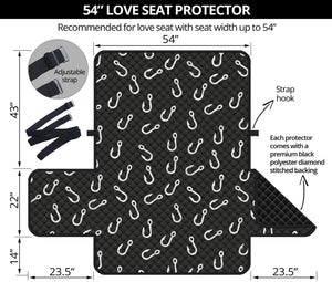 Fishing Hooks Pattern Print Loveseat Protector