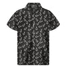 Fishing Hooks Pattern Print Men's Short Sleeve Shirt