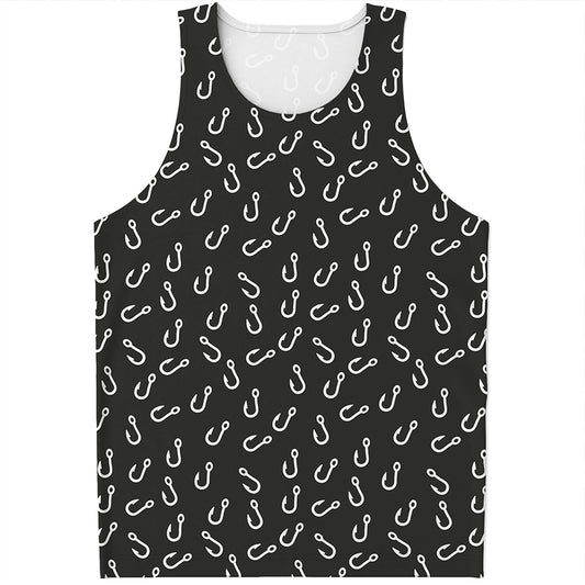 Fishing Hooks Pattern Print Men's Tank Top