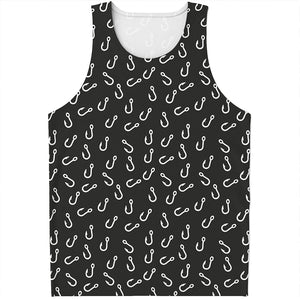 Fishing Hooks Pattern Print Men's Tank Top