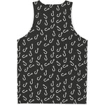 Fishing Hooks Pattern Print Men's Tank Top