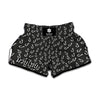 Fishing Hooks Pattern Print Muay Thai Boxing Shorts