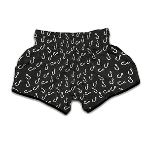 Fishing Hooks Pattern Print Muay Thai Boxing Shorts