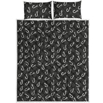 Fishing Hooks Pattern Print Quilt Bed Set
