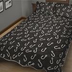 Fishing Hooks Pattern Print Quilt Bed Set