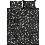 Fishing Hooks Pattern Print Quilt Bed Set