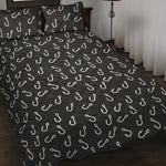 Fishing Hooks Pattern Print Quilt Bed Set