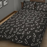 Fishing Hooks Pattern Print Quilt Bed Set