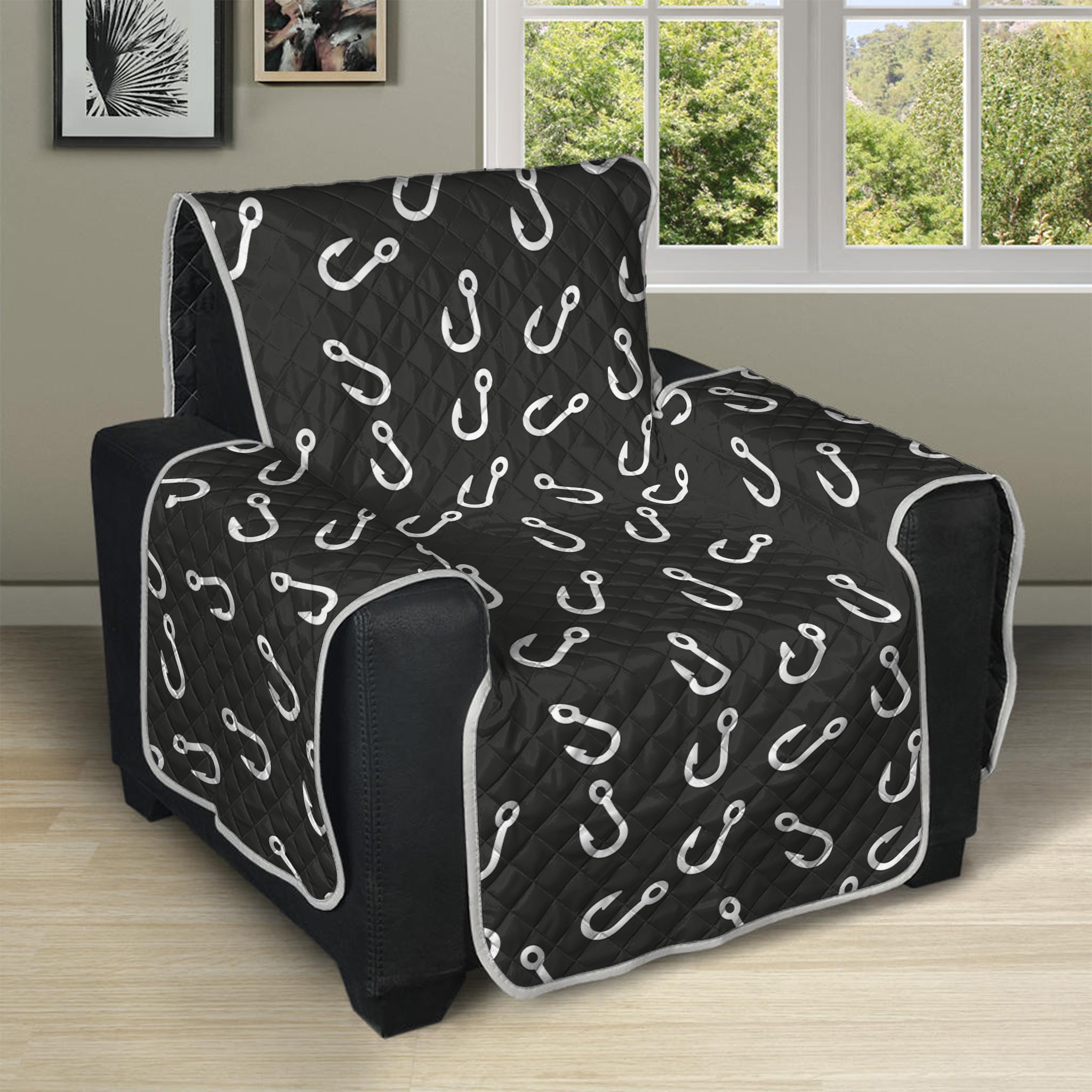 Fishing Hooks Pattern Print Recliner Protector