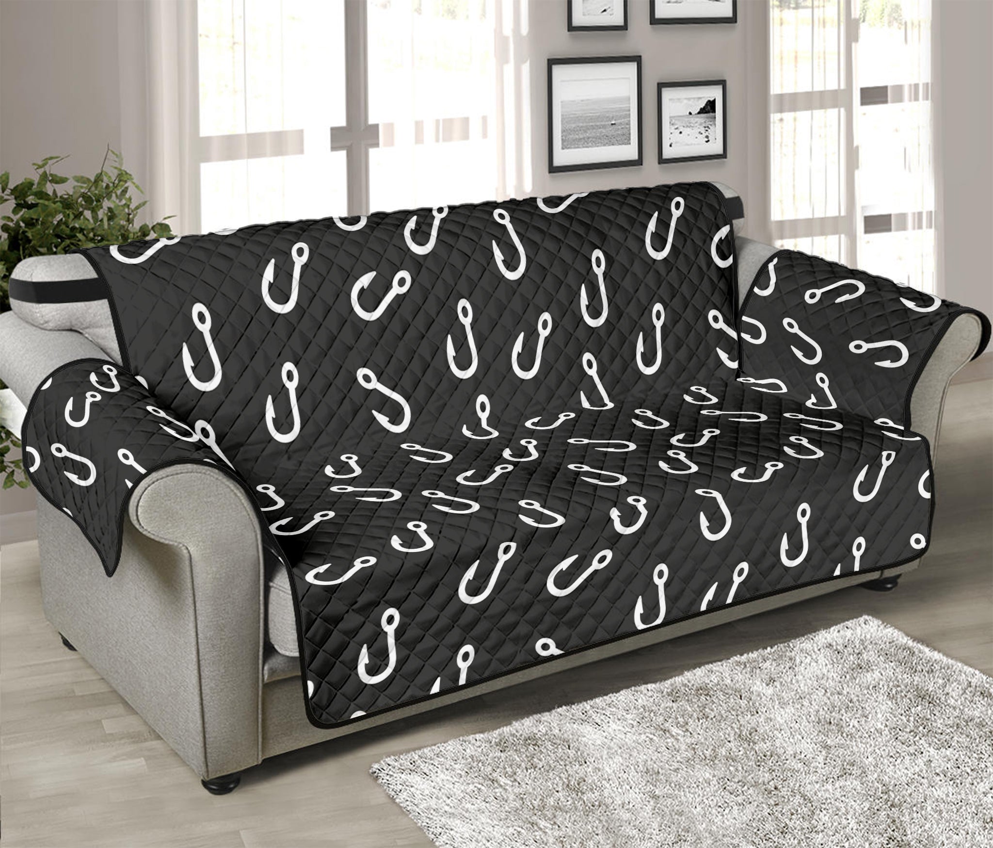 Fishing Hooks Pattern Print Sofa Protector