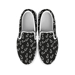 Fishing Hooks Pattern Print White Slip On Shoes