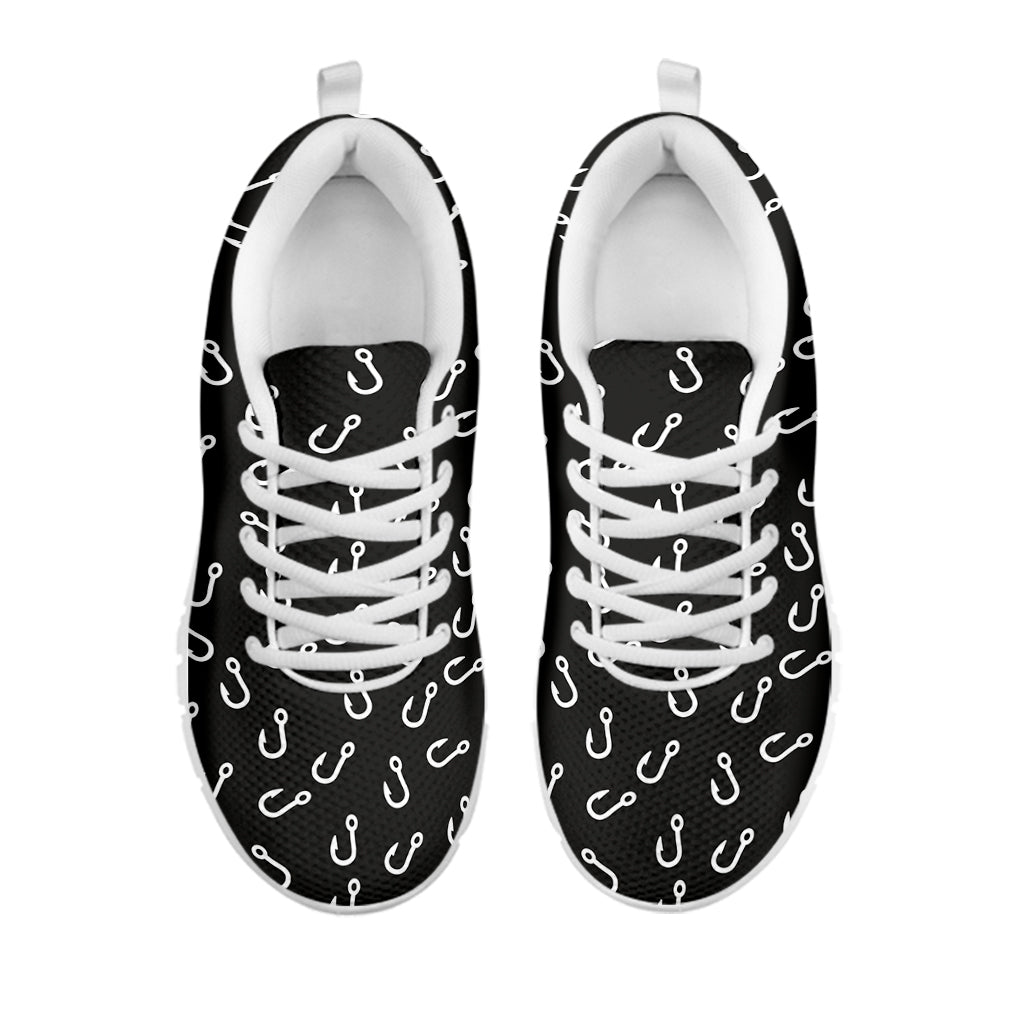 Fishing Hooks Pattern Print White Sneakers