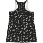 Fishing Hooks Pattern Print Women's Racerback Tank Top