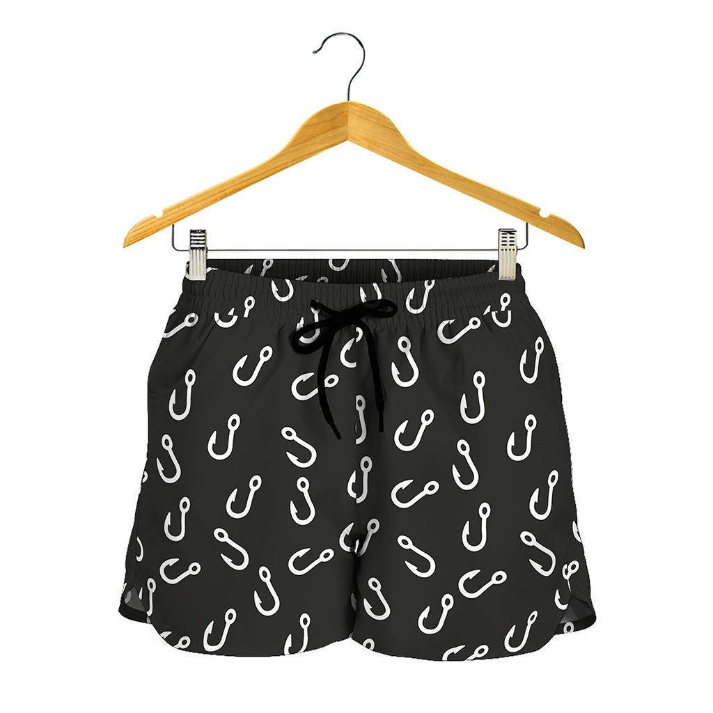 Fishing Hooks Pattern Print Women's Shorts