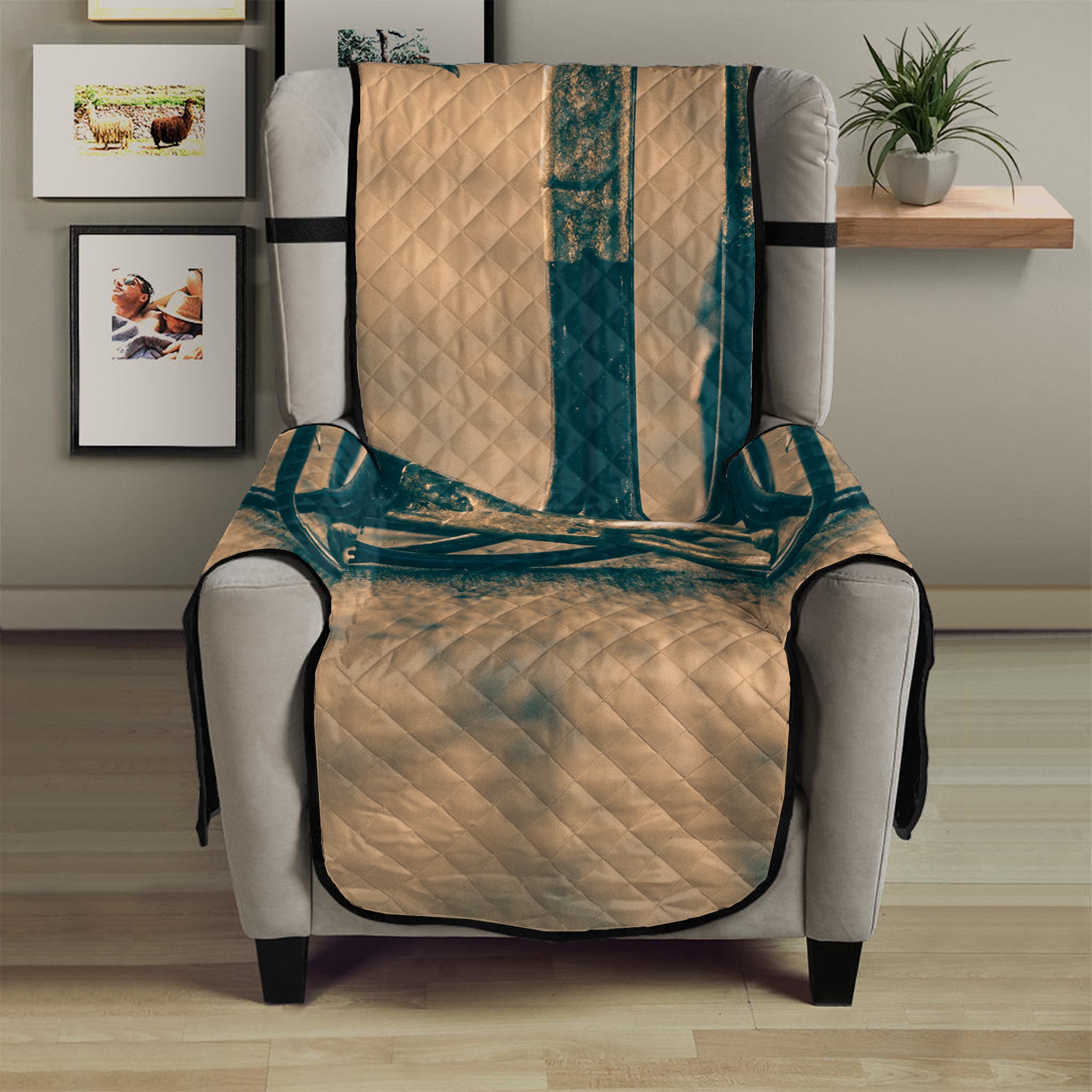 Fishing Hooks Print Armchair Protector