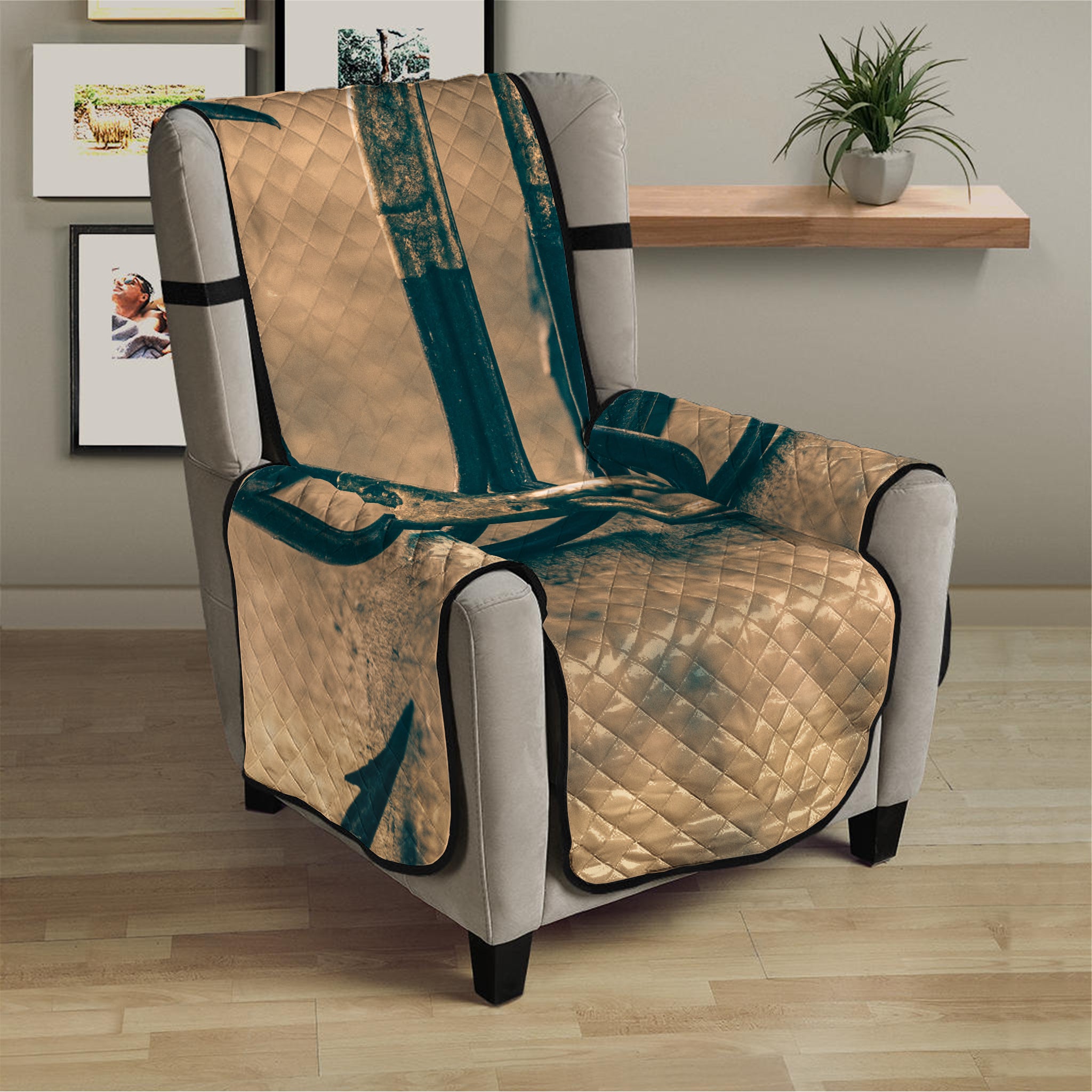 Fishing Hooks Print Armchair Protector