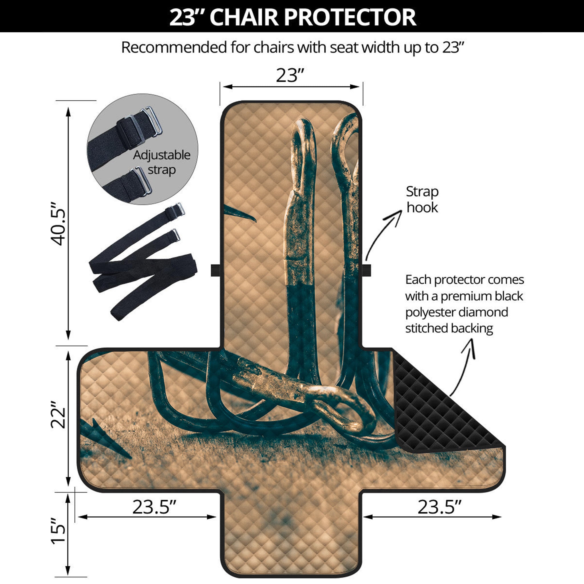 Fishing Hooks Print Armchair Protector