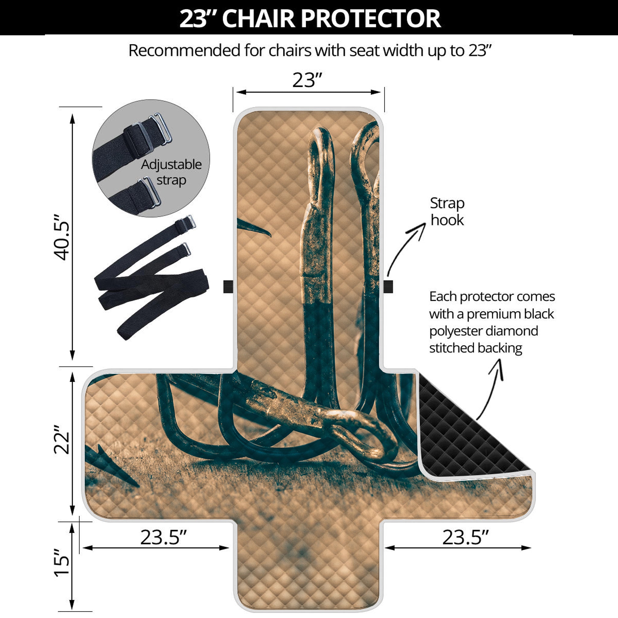 Fishing Hooks Print Armchair Protector