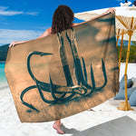Fishing Hooks Print Beach Sarong Wrap